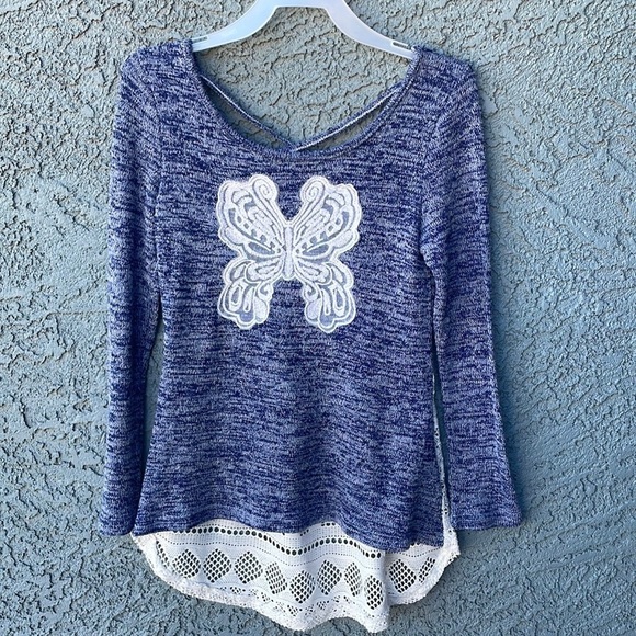 One Step Ahead Other - GIRLS’ butterfly blouse